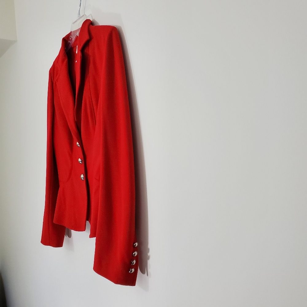 Talbots Red Button Front Jacket, Size 4 - Picture 5 of 12
